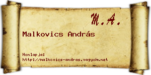 Malkovics András névjegykártya