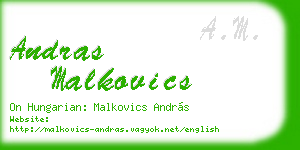 andras malkovics business card