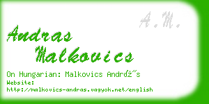andras malkovics business card